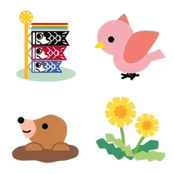 春の季節の絵文字