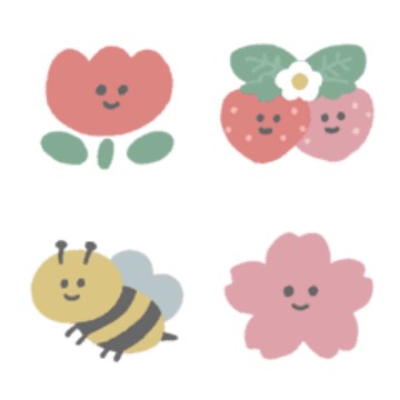 ゆるすぎる春絵文字♡